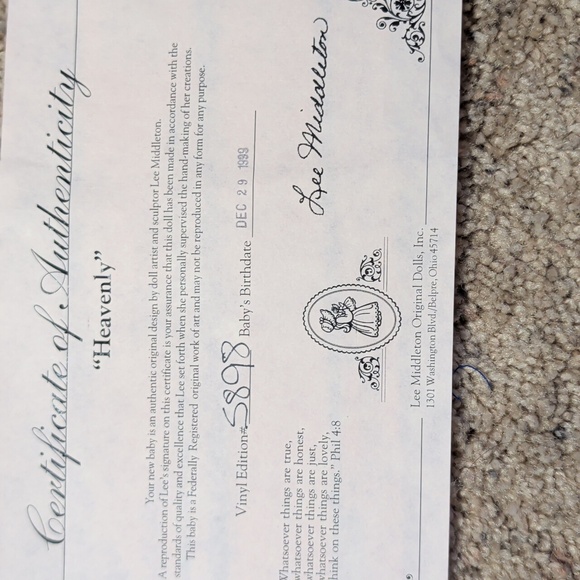 Pristine Lee Middleton Original Porcelain Doll Heavenly Collectible - Picture 9 of 16